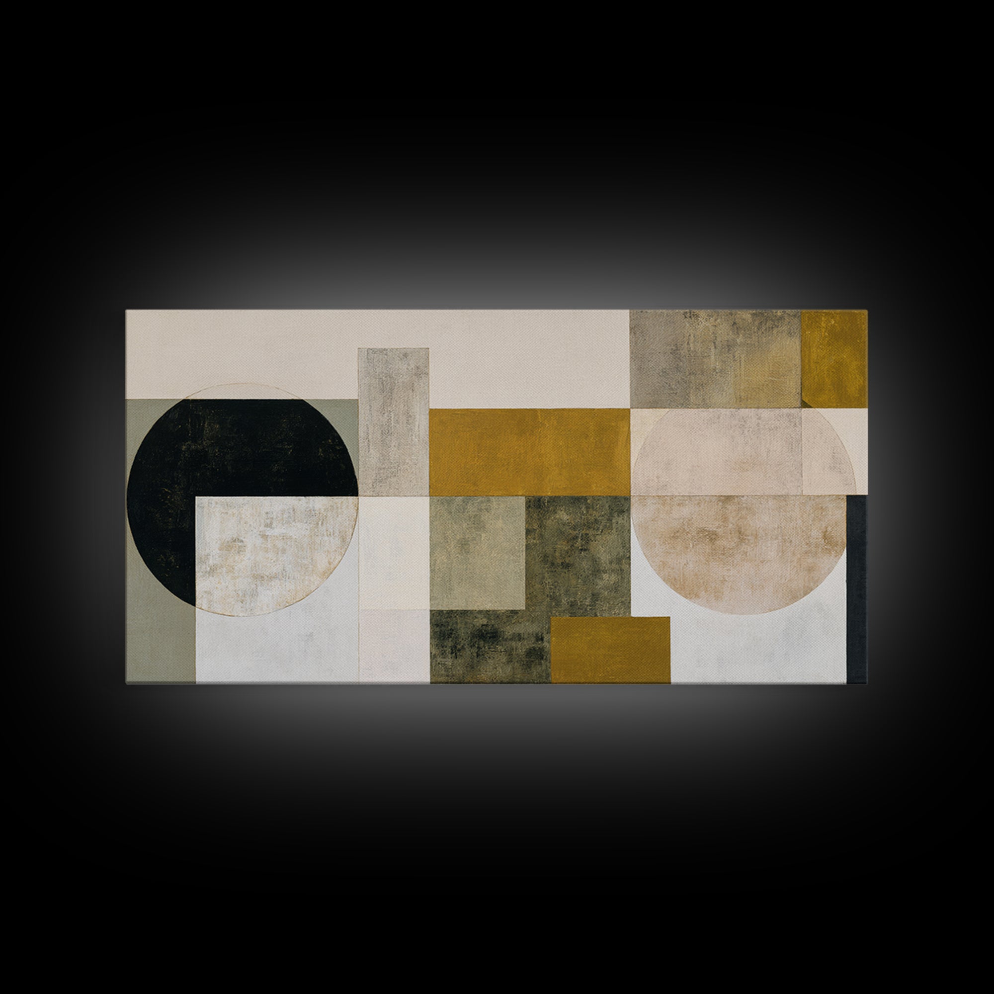 Modern Geometric Composition for Living Spaces Framed Canvas Print, Wall Art, Framed Wall Art, Living Room Decor, Fine Art, WAL-2x1-96