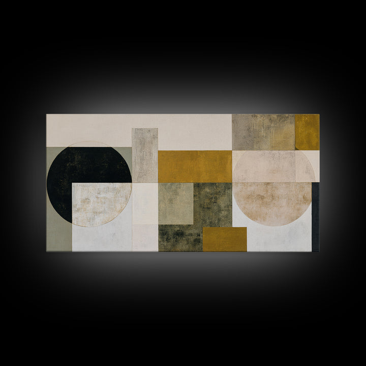 Modern Geometric Composition for Living Spaces Framed Canvas Print, Wall Art, Framed Wall Art, Living Room Decor, Fine Art, WAL-2x1-96