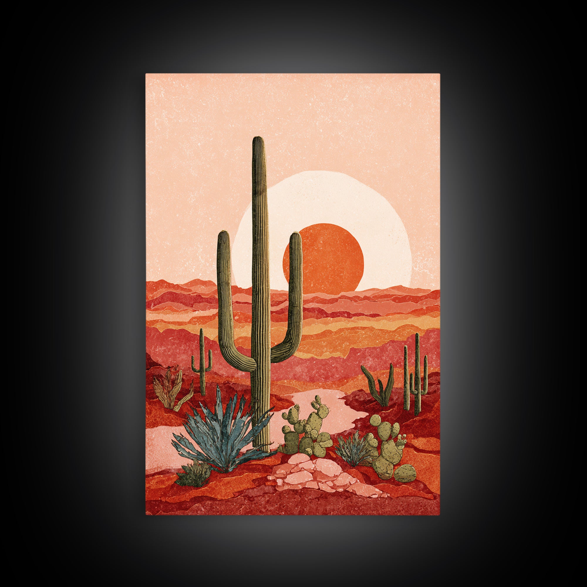 Desert Landscape in Warm Terracotta Tones Canvas Print, Wall Art, Canvas, Living Room Decor, Fine Art, Canvas Wall Art, WAL-2x3-39