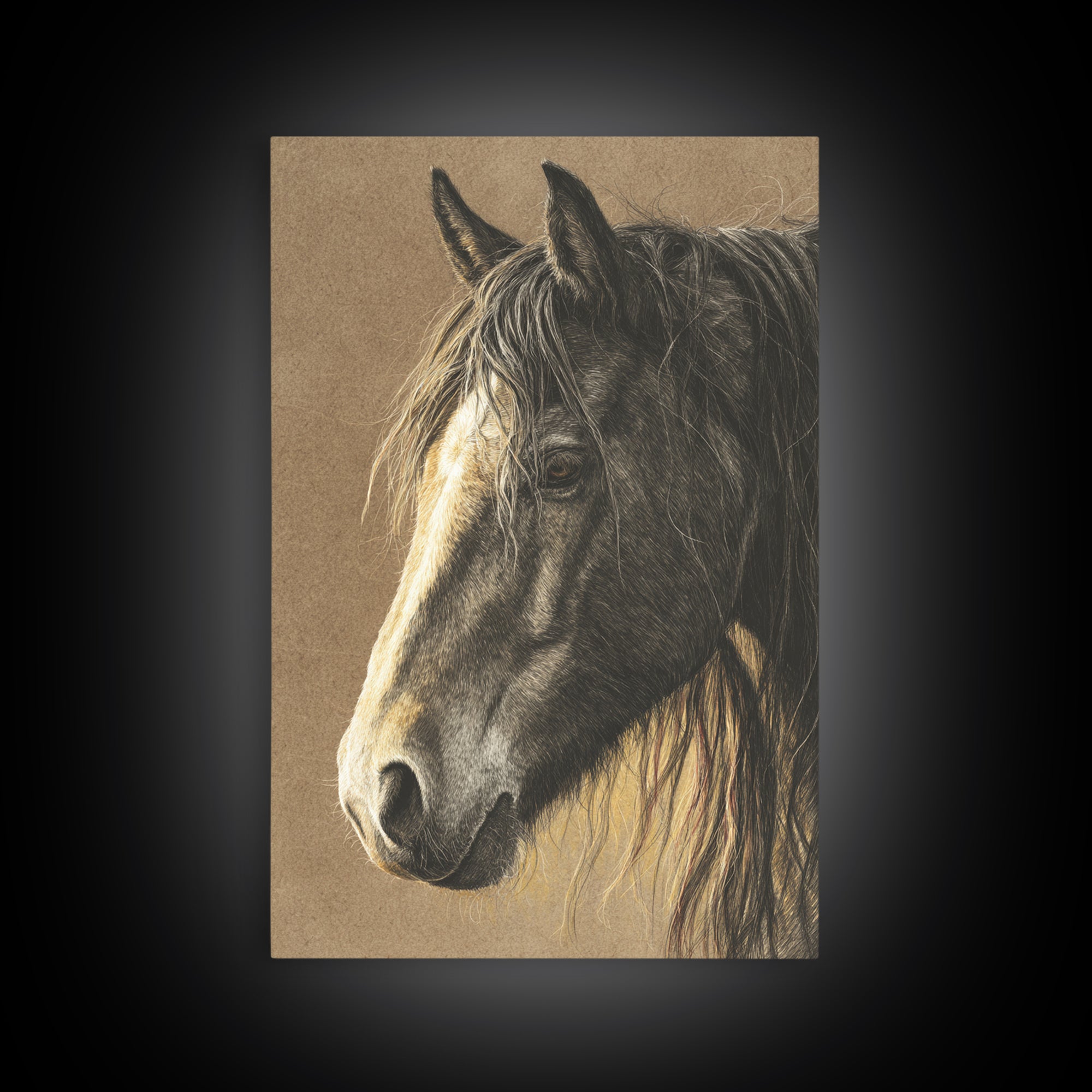 Wild Horse Portrait Canvas Print, Wall Art, Metal Wall Art, Living Room Decor, Fine Art, Digital Print, Wood Wall Art, WAL-2x3-45