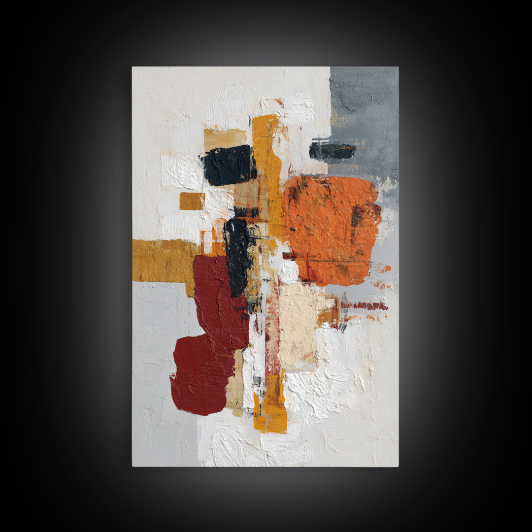 Statement Abstract with Bold Layered Brushwork Canvas Print, Wall Art, Framed Wall Art, Living Room Decor, Fine Art, WAL-2x3-57