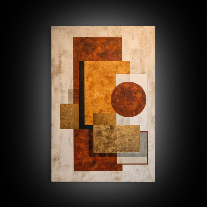 Modern Geometric Composition for Living Spaces Framed Canvas Print, Wall Art, Canvas, Living Room Decor, Abstract Art, WAL-2x3-60
