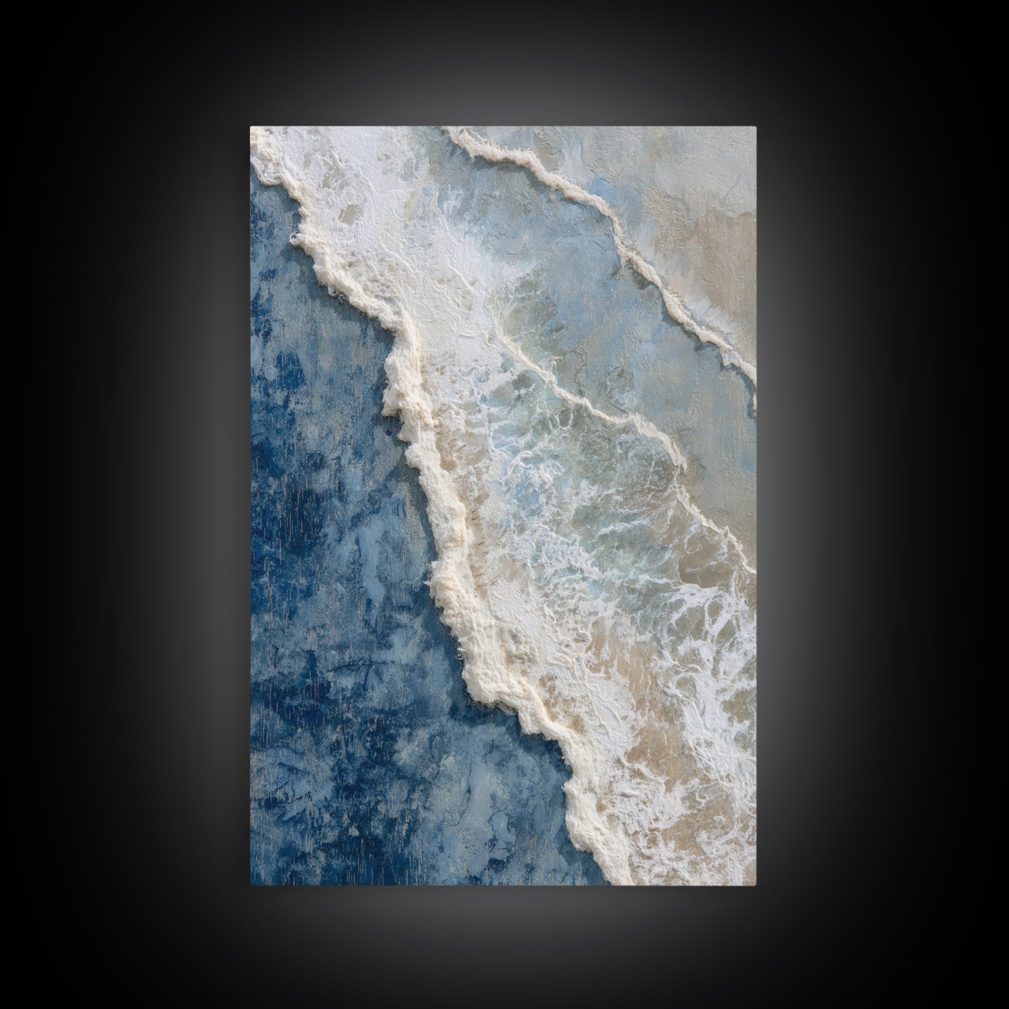 Coastal Aerial Water Study Canvas Print, Wall Art, Large Wall Art, Living Room Decor, Fine Art, Abstract Wall Art, WAL-2x3-67