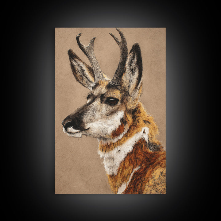 Whimsical Animal Portrait Canvas Print, Wall Art, Digital Wall Art, Living Room Decor, Fine Art, Wood Wall Art, WAL-2x3-79
