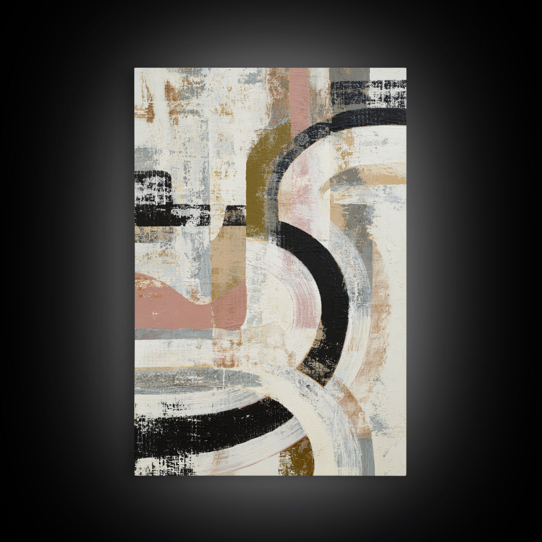 Statement Abstract with Bold Layered Brushwork Canvas Print, Wall Art, Framed Wall Art, Living Room Decor, Fine Art, WAL-2x3-81