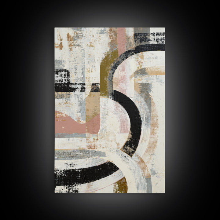 Statement Abstract with Bold Layered Brushwork Canvas Print, Wall Art, Framed Wall Art, Living Room Decor, Fine Art, WAL-2x3-81