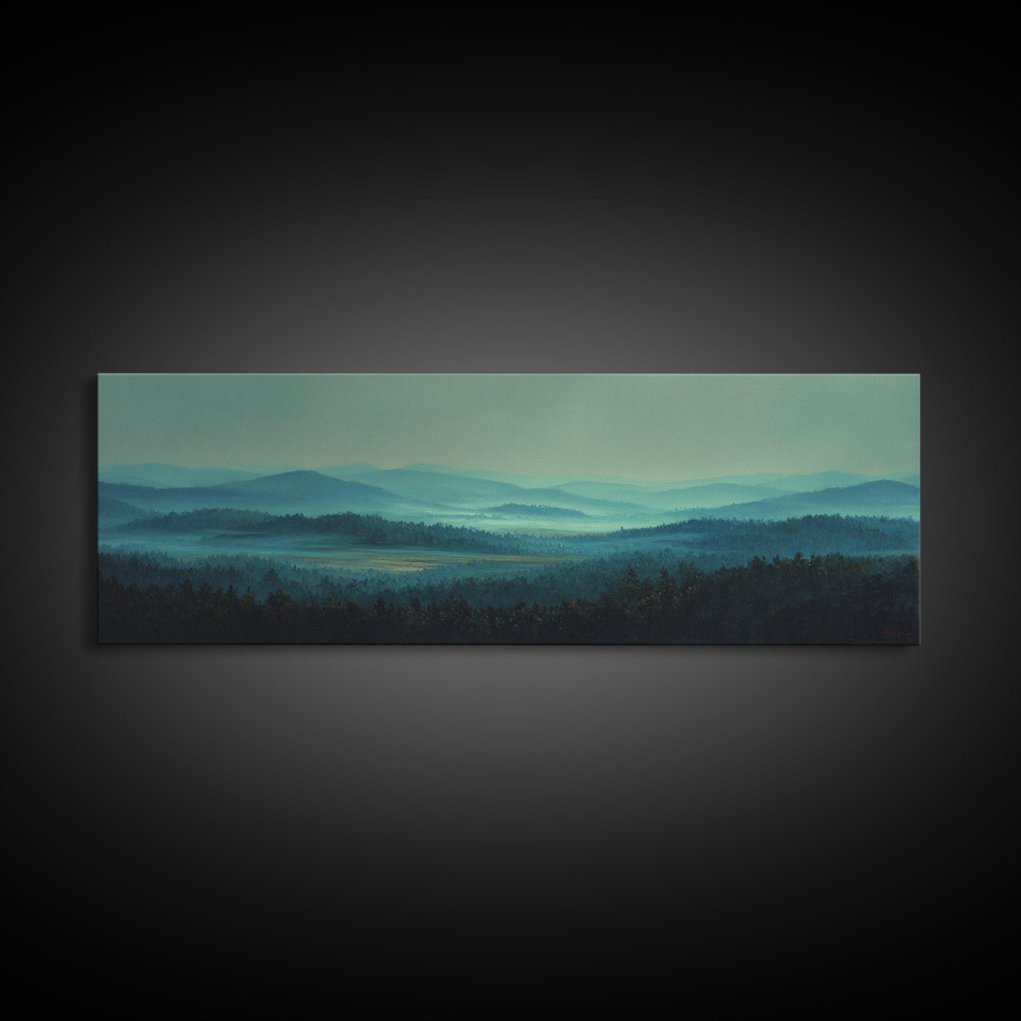 Moody Forest Landscape Framed Canvas Print, Wall Art, Canvas, Living Room Decor, Fine Art, Canvas Wall Art, Abstract Art, WAL-3x1-2