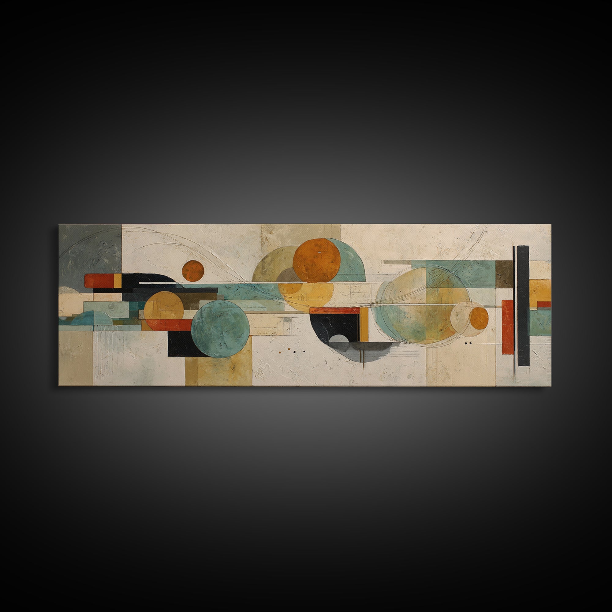 Statement Abstract with Bold Layered Brushwork Canvas Print, Wall Art, Abstract Wall Art, Living Room Decor, Abstract Art, WAL-3x1-41