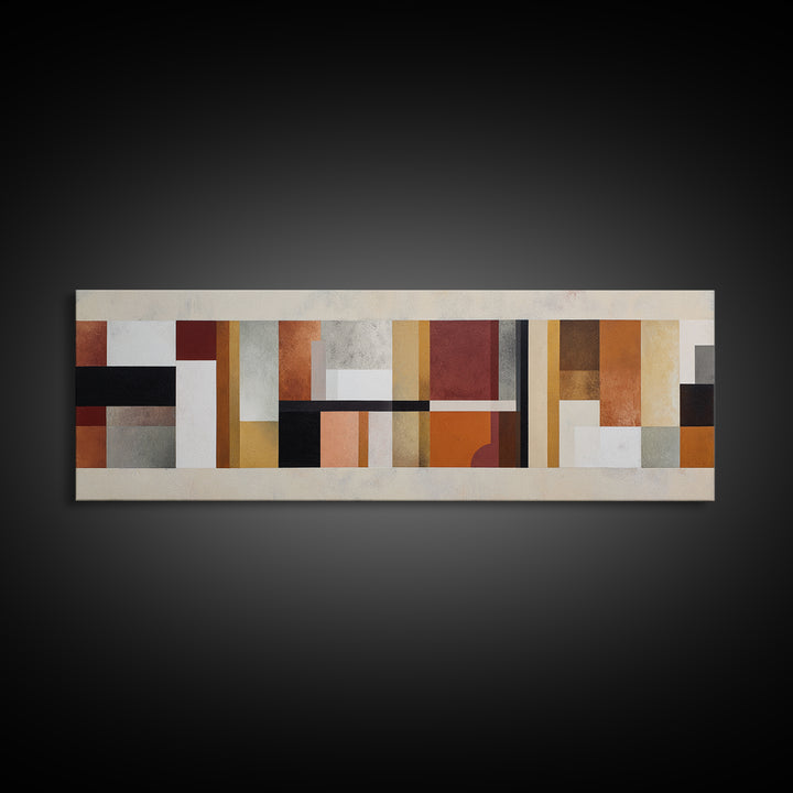 Modern Geometric Composition for Living Spaces Framed Canvas Print, Wall Art, Modern Decor, Living Room Decor, Abstract Art, WAL-3x1-44