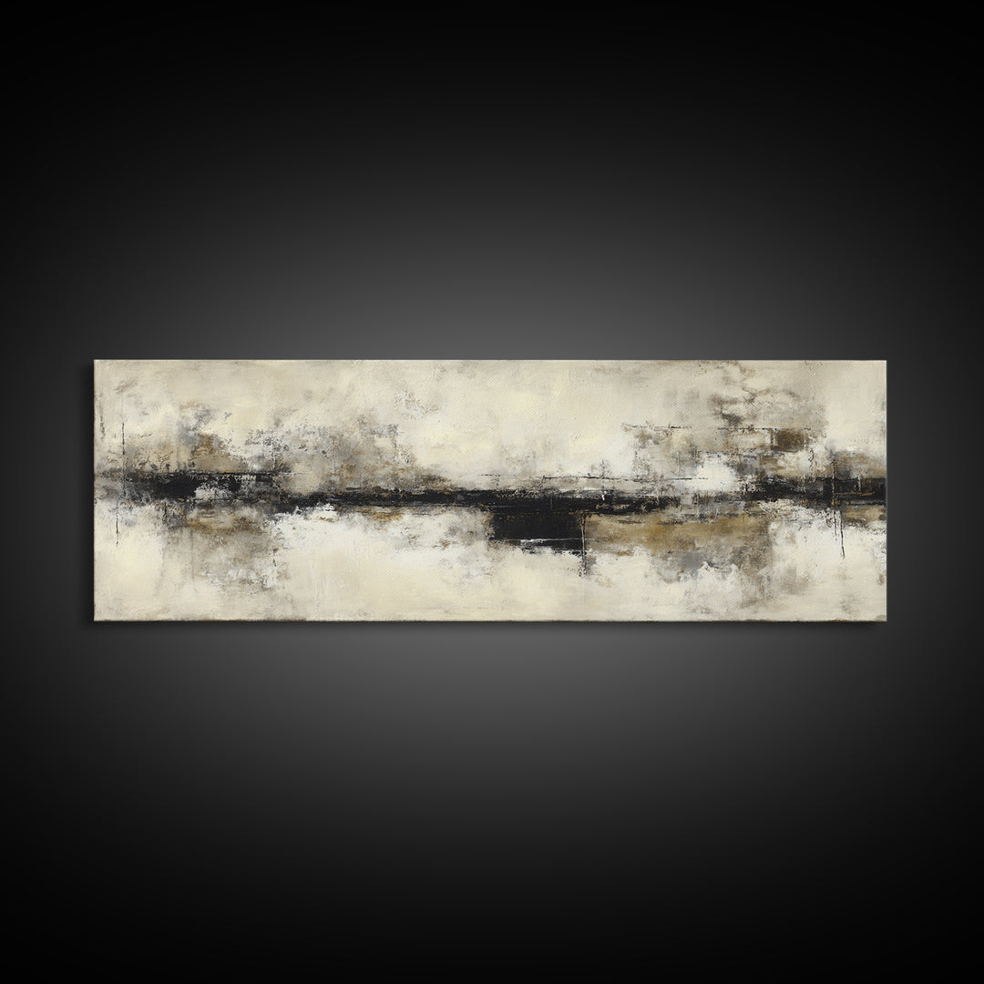 Black and White Architectural Study Canvas Print, Wall Art, Textured Painting, Living Room Decor, Fine Art, Wall Hangings, WAL-3x1-48