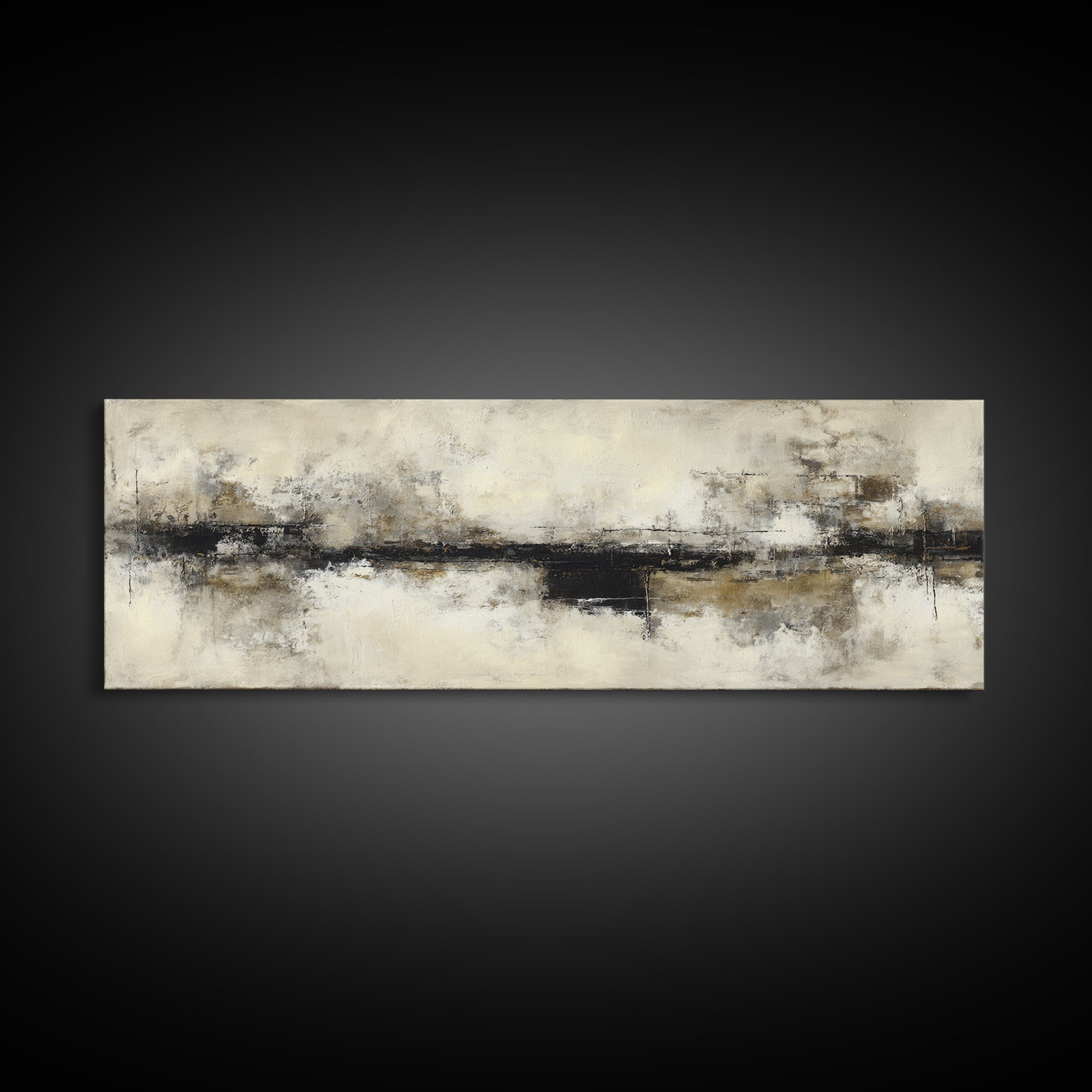 Black and White Architectural Study Canvas Print, Wall Art, Textured Painting, Living Room Decor, Fine Art, Wall Hangings, WAL-3x1-48