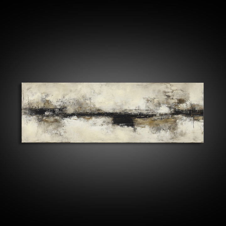 Black and White Architectural Study Canvas Print, Wall Art, Textured Painting, Living Room Decor, Fine Art, Wall Hangings, WAL-3x1-48