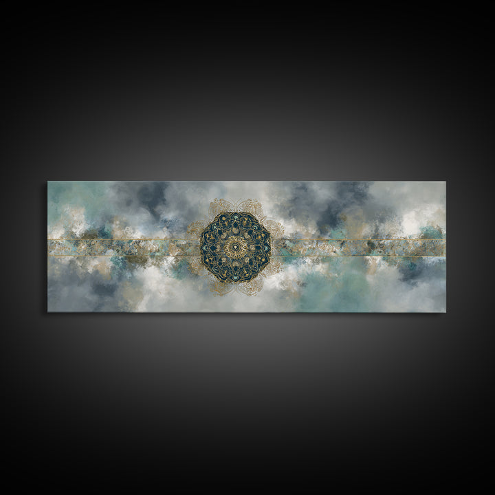 Sacred Geometry Mandala Canvas Print, Wall Art, Living Room Decor, Oil Painting, Minimalist Decor, Contemporary Art, WAL-3x1-61