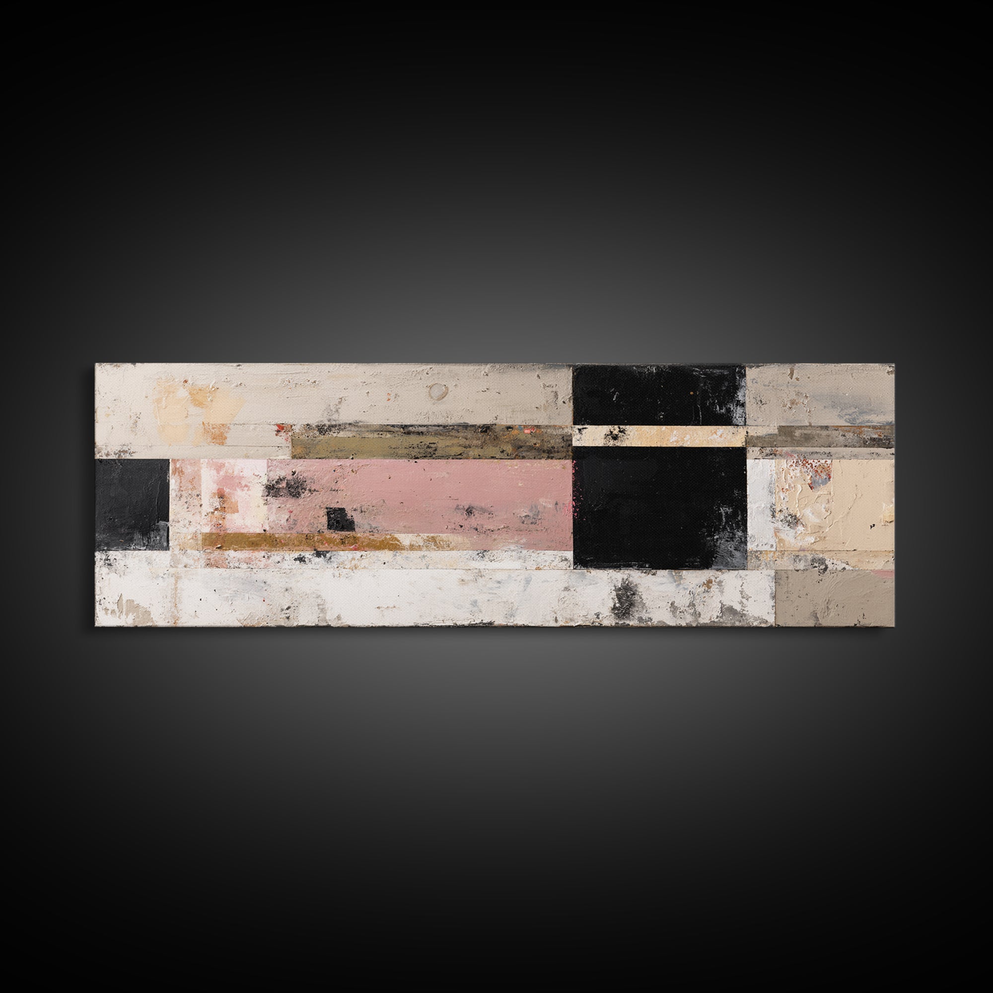 Modern Geometric Composition for Living Spaces Framed Canvas Print, Wall Art, Home Decor, Living Room Decor, Abstract Art, WAL-3x1-68