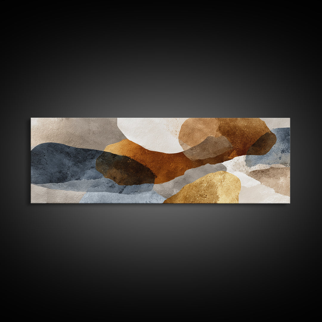 Luxury Neutral Plaster Texture Abstract Framed Canvas Print, Wall Art, Statement Artwork, Living Room Decor, Abstract Art, WAL-3x1-7