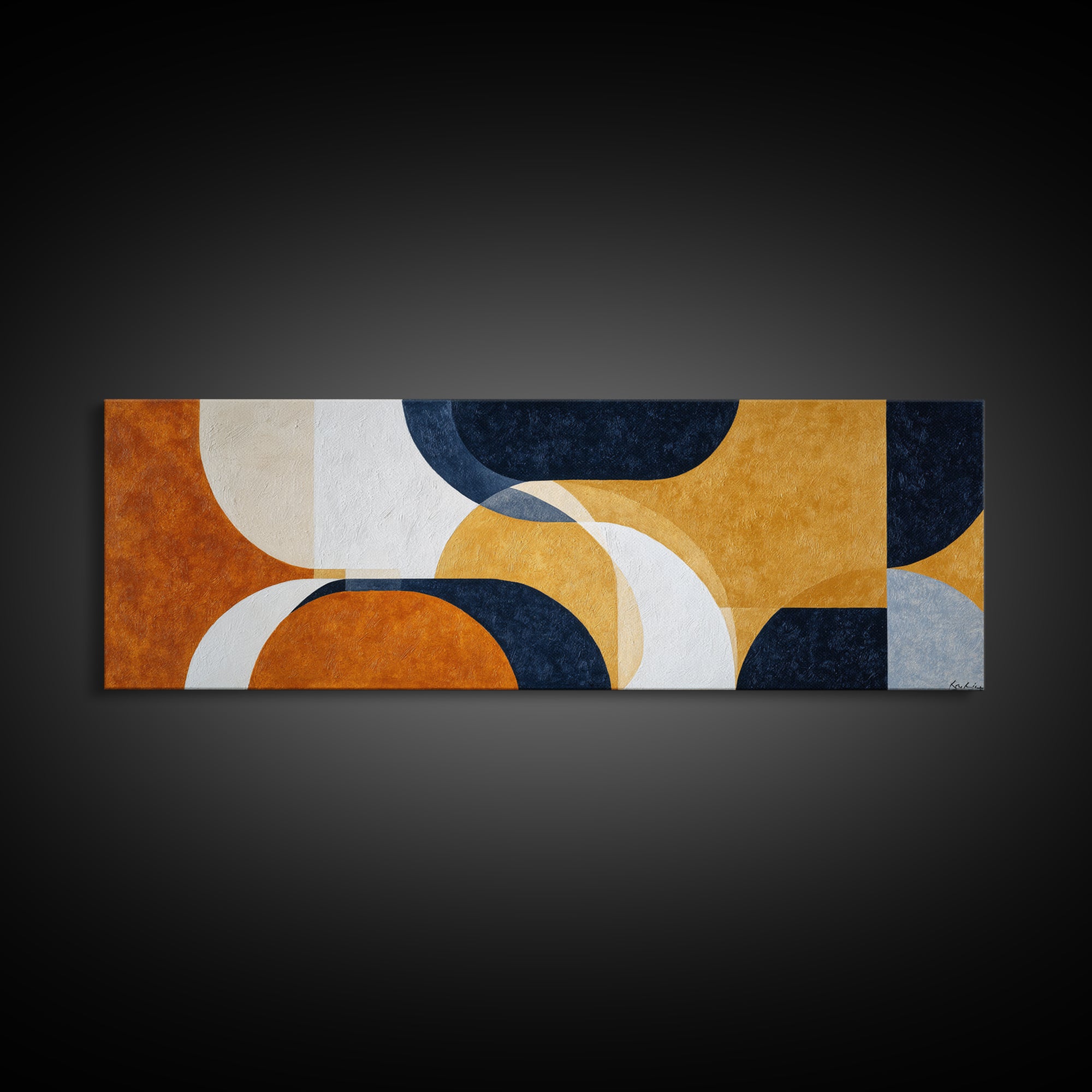 Mid Century Color Block Composition Canvas Print, Wall Art, Art, Living Room Decor, Fine Art, Wall Clock, Large Wall Art, WAL-3x1-76