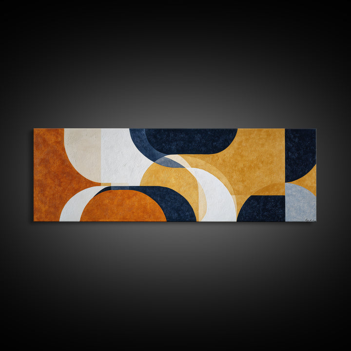 Mid Century Color Block Composition Canvas Print, Wall Art, Art, Living Room Decor, Fine Art, Wall Clock, Large Wall Art, WAL-3x1-76
