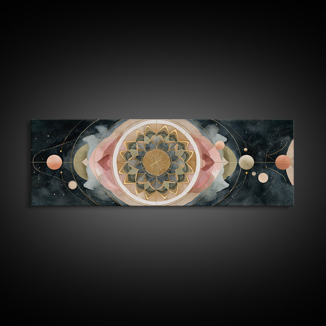 Sacred Geometry Mandala Canvas Print, Wall Art, Living Room Decor, Oil Painting, Minimalist Decor, Contemporary Art, WAL-3x1-85