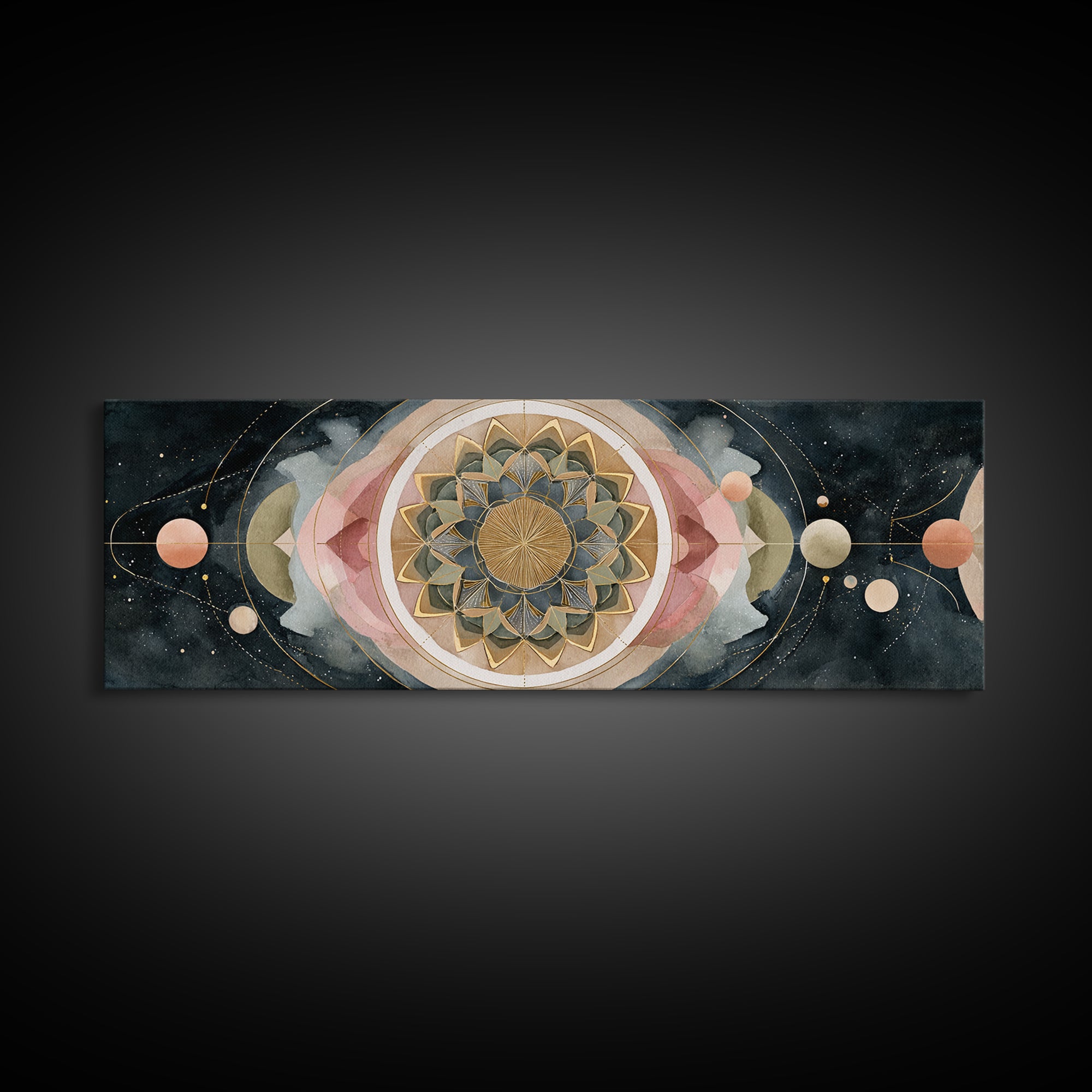 Sacred Geometry Mandala Canvas Print, Wall Art, Living Room Decor, Oil Painting, Minimalist Decor, Contemporary Art, WAL-3x1-85