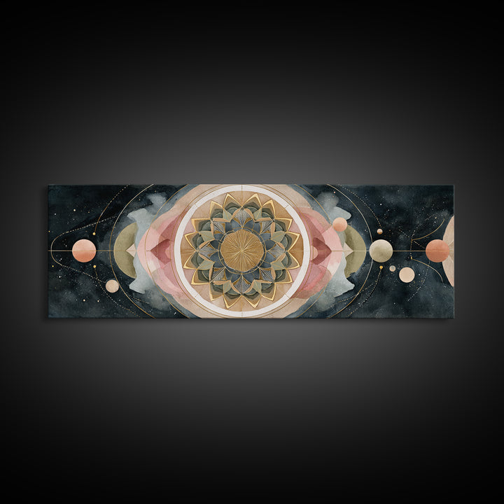 Sacred Geometry Mandala Canvas Print, Wall Art, Living Room Decor, Oil Painting, Minimalist Decor, Contemporary Art, WAL-3x1-85