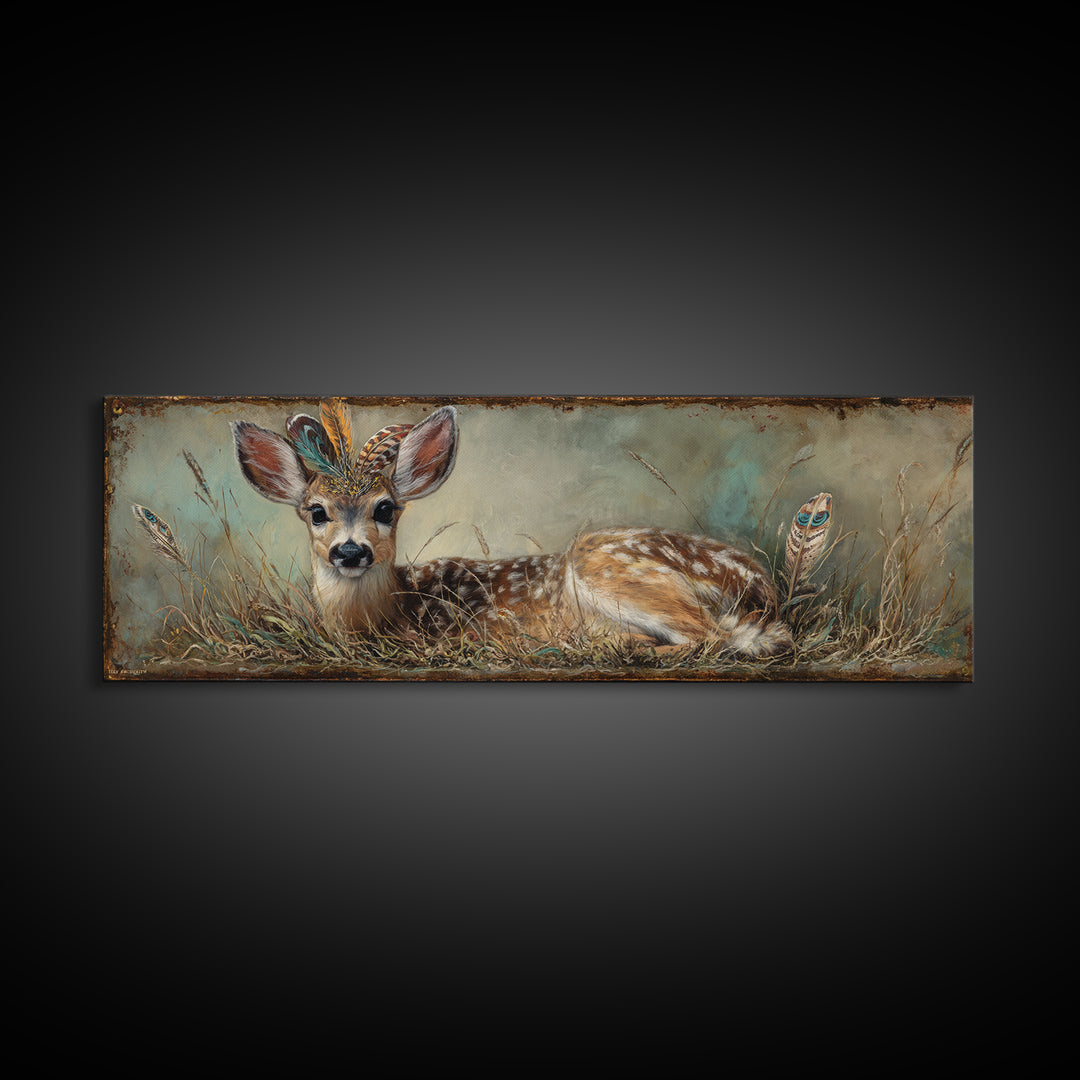 Whimsical Animal Portrait Framed Canvas Print, Wall Art, Wall Art Prints, Living Room Decor, Fine Art, Abstract Art, WAL-3x1-87