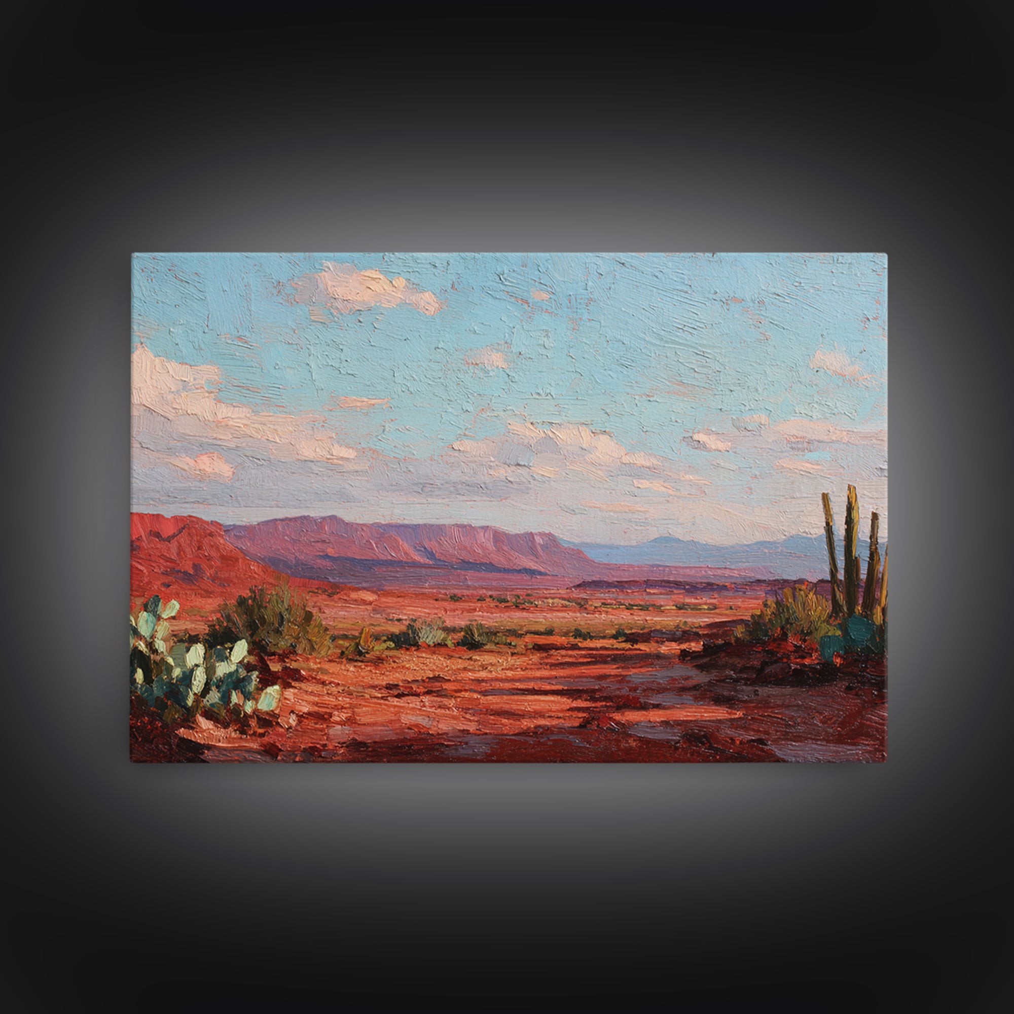 Desert Landscape in Warm Terracotta Tones Canvas Print, Wall Art, Modern Decor, Living Room Decor, Fine Art, WAL-3x2-11