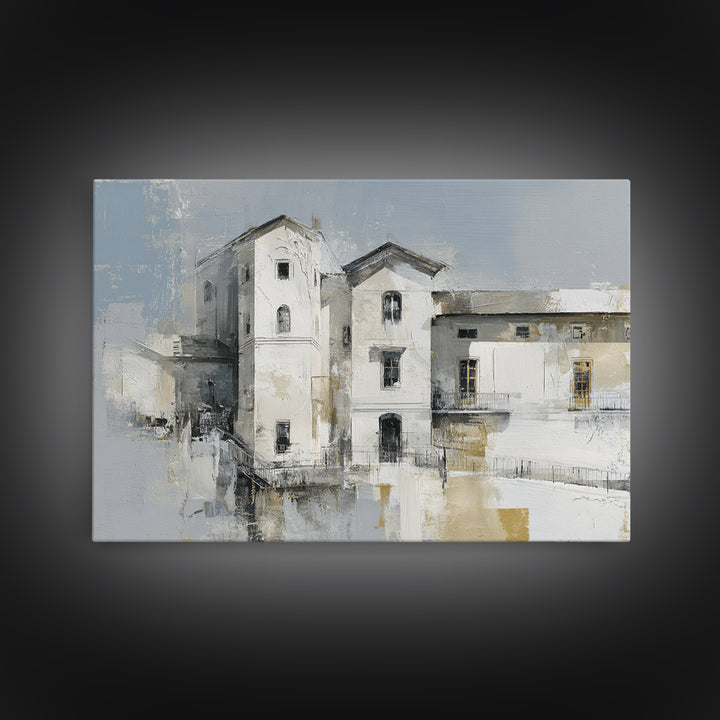 Black and White Architectural Study Canvas Print, Wall Art, Canvas Wall Art, Living Room Decor, Fine Art, Statement Artwork, WAL-3x2-12