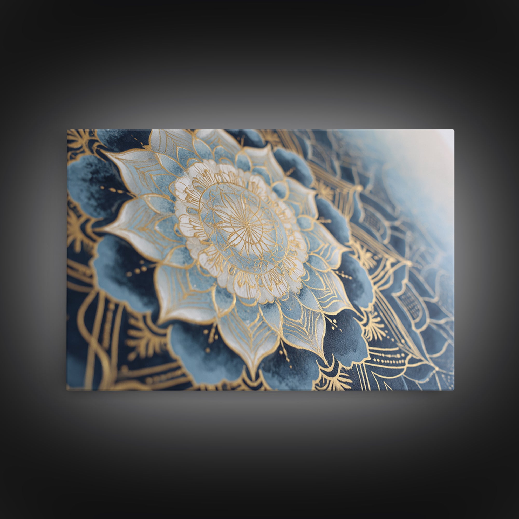Sacred Geometry Mandala Framed Canvas Print, Wall Art, Wood Wall Art, Living Room Decor, Abstract Art, Textured Painting, WAL-3x2-25
