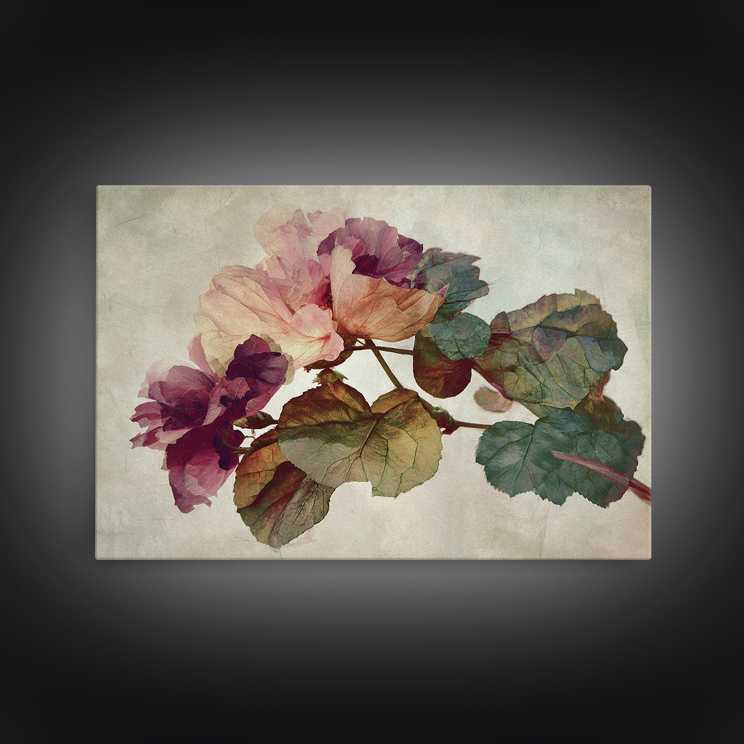 Large Botanical Print Canvas Print, Wall Art, Canvas Wall Art, Living Room Decor, Oil Painting, Statement Artwork, WAL-3x2-30