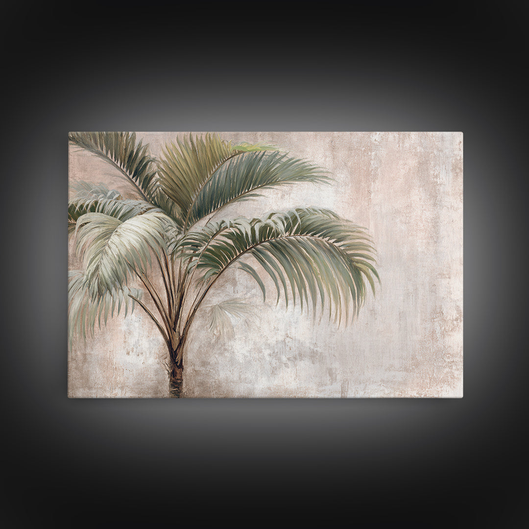 Tropical Palm Leaf Painting Canvas Print, Wall Art, Abstract Wall Art, Living Room Decor, Fine Art, Contemporary Art, WAL-3x2-44