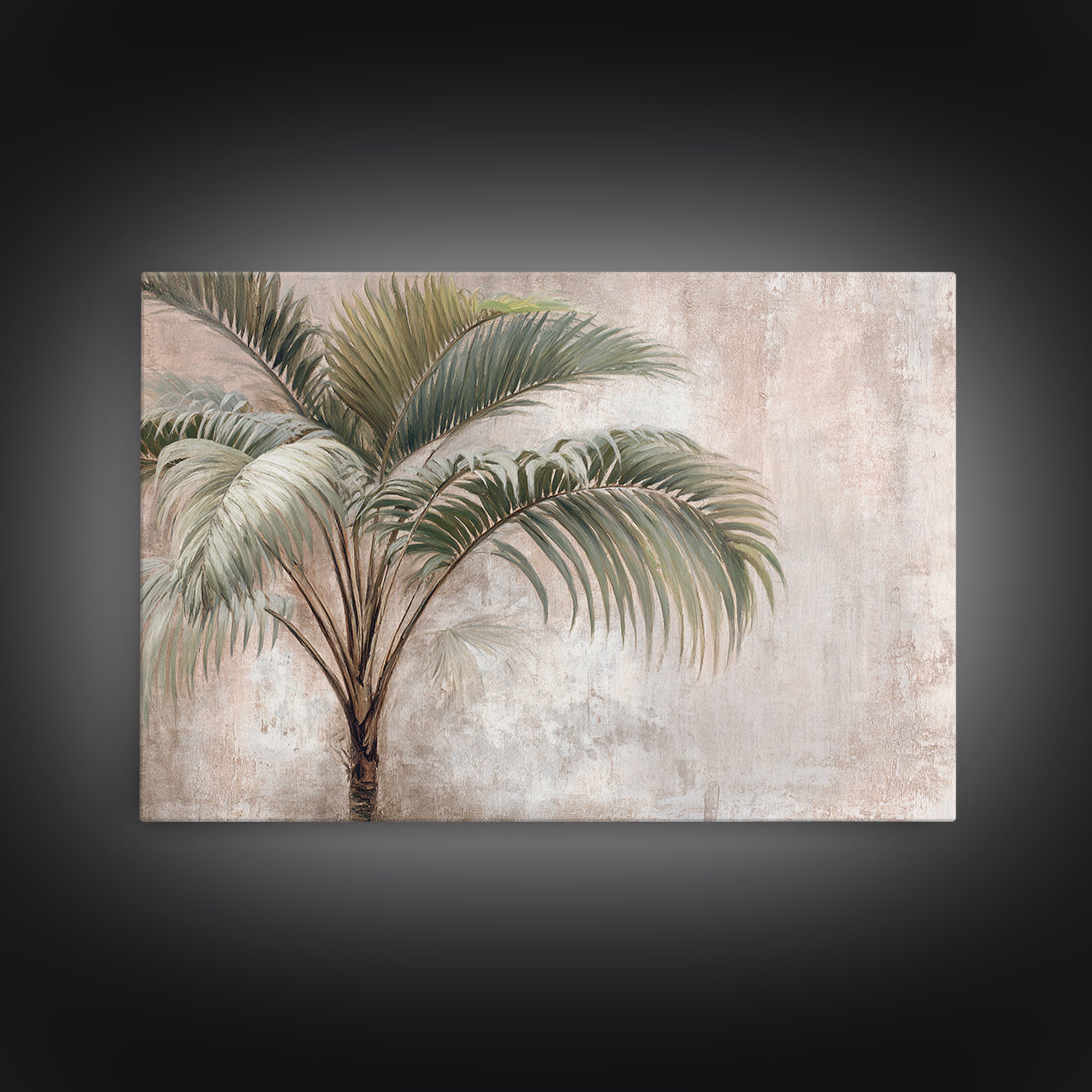 Tropical Palm Leaf Painting Canvas Print, Wall Art, Abstract Wall Art, Living Room Decor, Fine Art, Contemporary Art, WAL-3x2-44