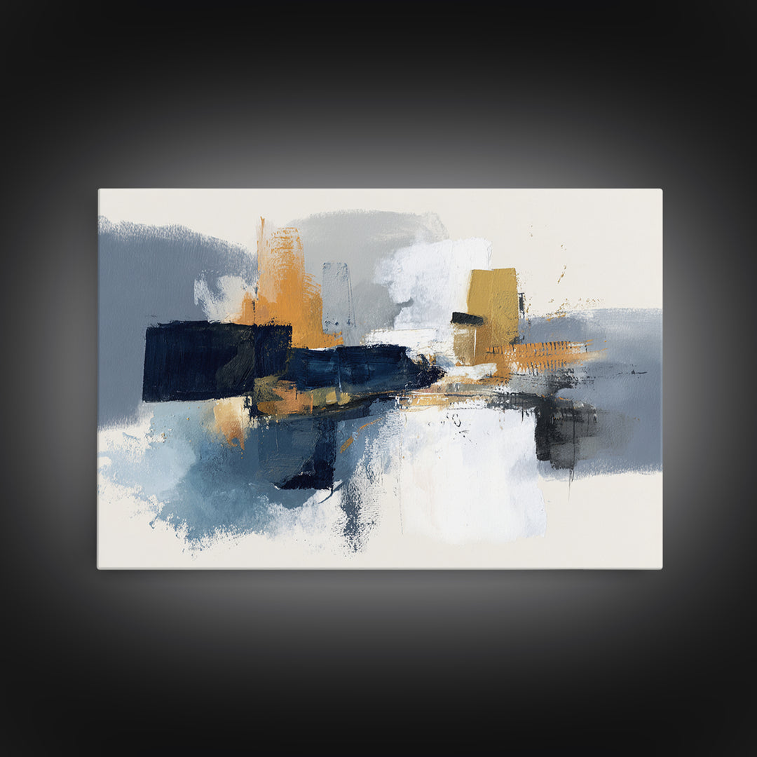 Statement Abstract with Bold Layered Brushwork Framed Canvas Print, Wall Art, Prints Wall Art, Living Room Decor, Fine Art, WAL-3x2-5