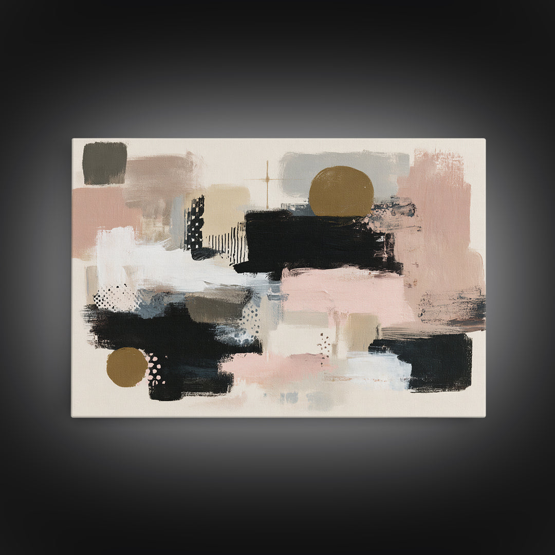 Statement Abstract with Bold Layered Brushwork Canvas Print, Wall Art, Modern Decor, Living Room Decor, Abstract Art, WAL-3x2-53