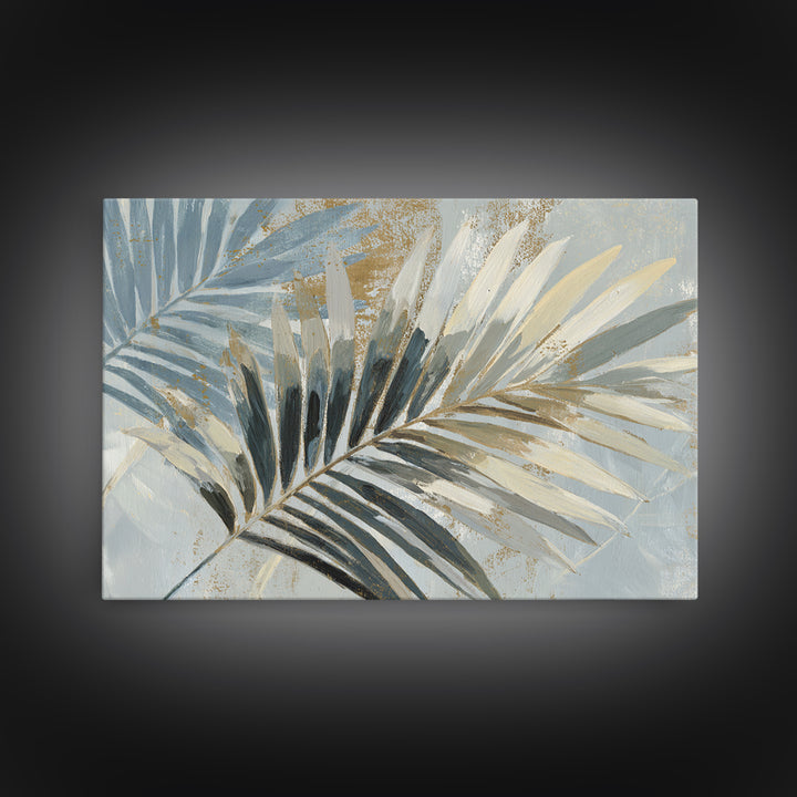 Tropical Palm Leaf Painting Canvas Print, Wall Art, Minimalist Decor, Living Room Decor, Oil Painting, Wall Art Prints, WAL-3x2-68