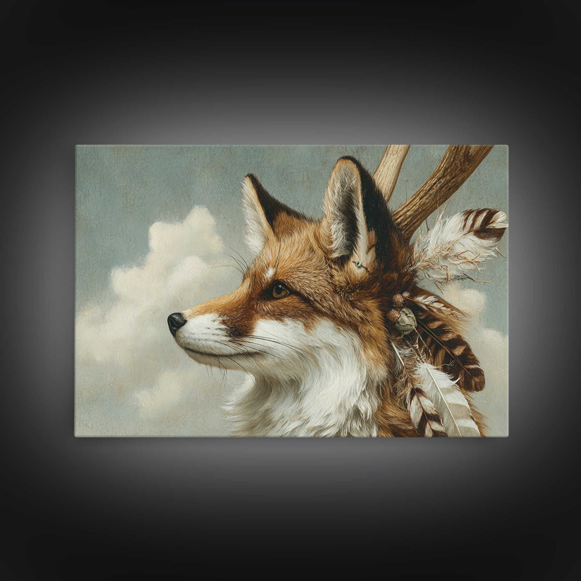 Whimsical Animal Portrait Canvas Print, Wall Art, Painting, Living Room Decor, Oil Painting, Art Deco, Wall Hanging, WAL-3x2-75