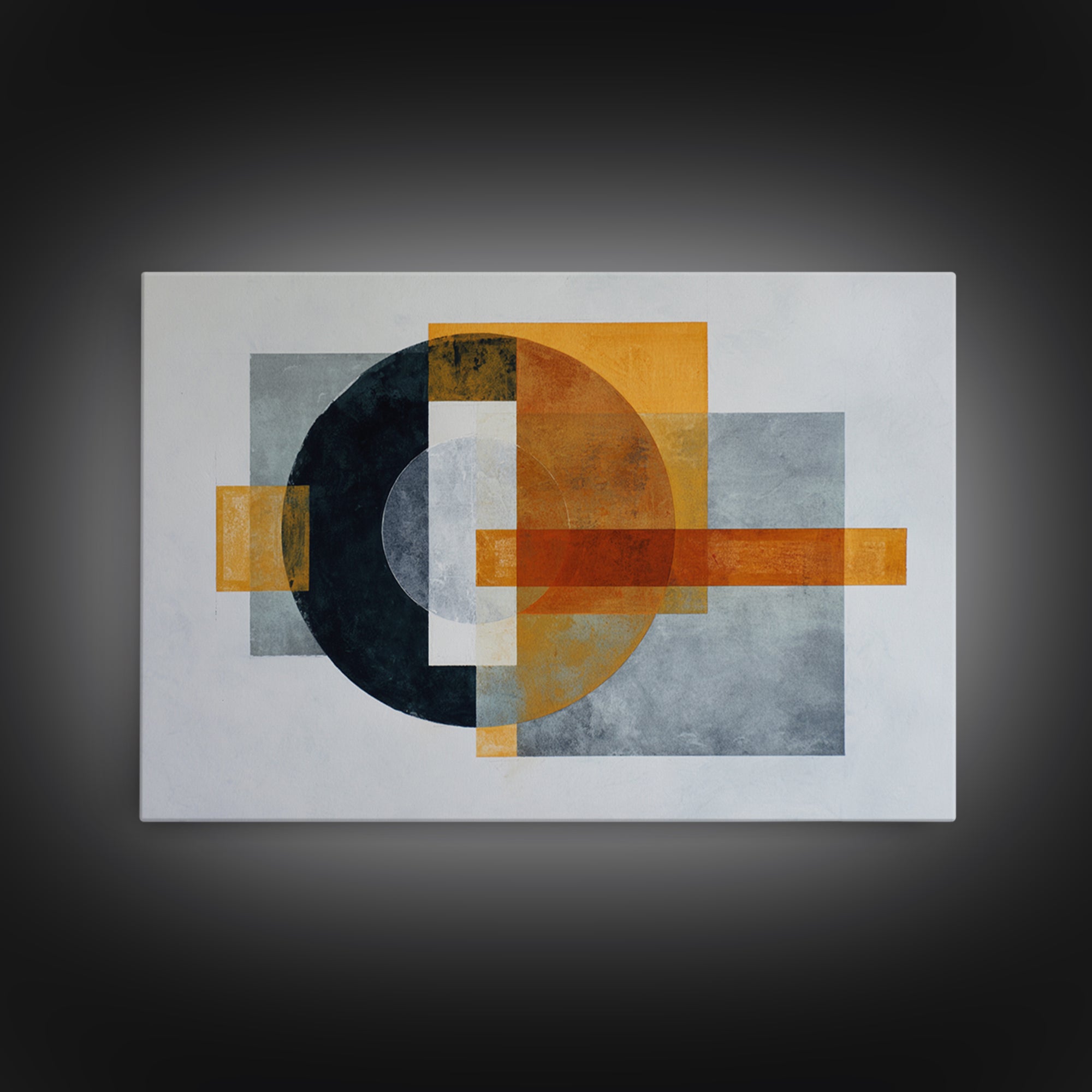 Modern Geometric Composition for Living Spaces Framed Canvas Print, Wall Art, Framed Wall Art, Living Room Decor, Fine Art, WAL-3x2-8
