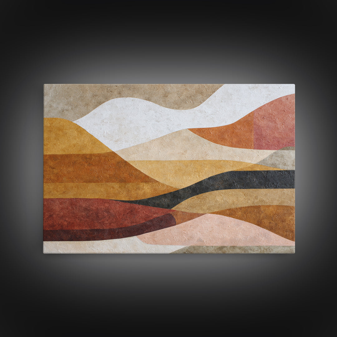 Mid Century Color Block Composition Canvas Print, Wall Art, Art, Living Room Decor, Fine Art, Wall Clock, Large Wall Art, WAL-3x2-88