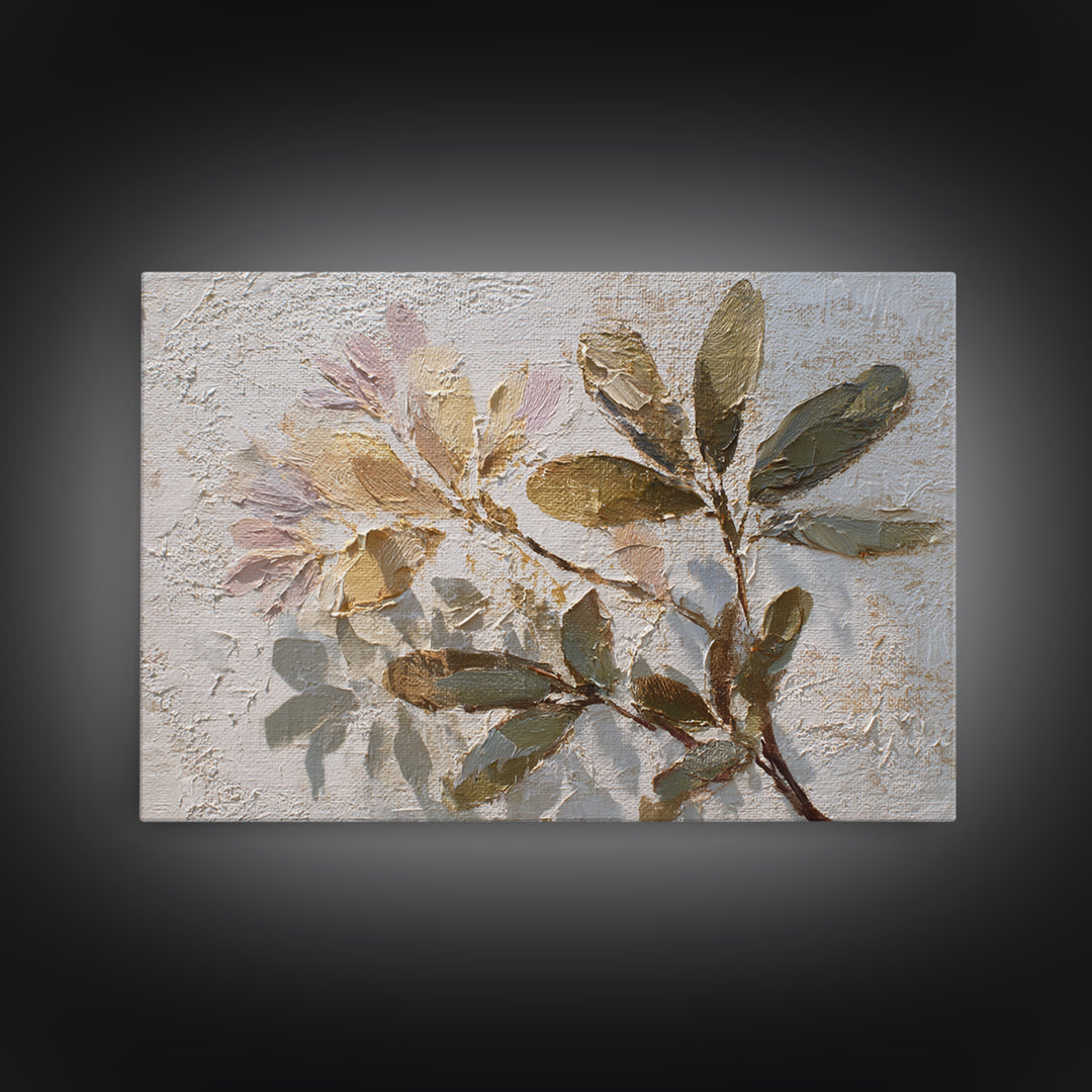 Soft Floral Oil Painting Framed Canvas Print, Wall Art, Canvas Wall Art, Living Room Decor, Oil Painting, Statement Artwork, WAL-3x2-9