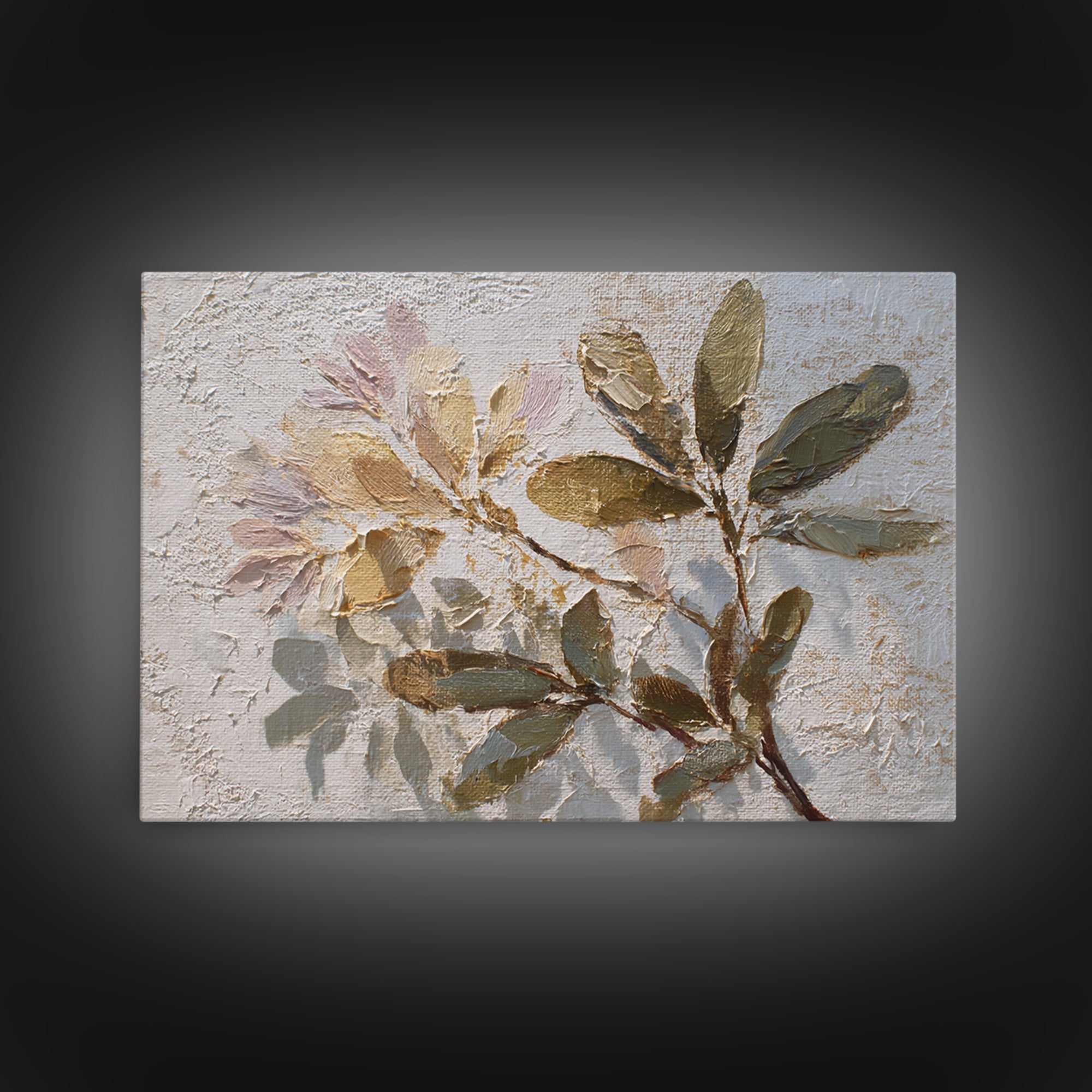 Soft Floral Oil Painting Framed Canvas Print, Wall Art, Canvas Wall Art, Living Room Decor, Oil Painting, Statement Artwork, WAL-3x2-9