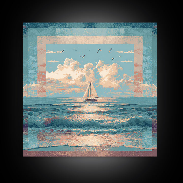 Honeymoon Coastal Sunset Canvas Print, Wedding Art, Wedding Table Number, Living Room Decor, Fine Art, Romance, Gallery Decor, WED-1x1-17