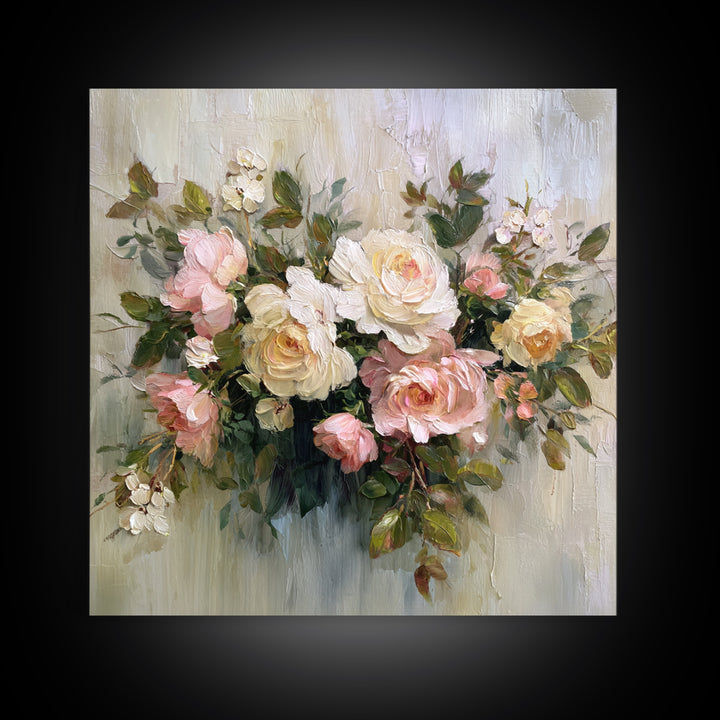 Classic Church Bells and Flowers Without Interior Canvas Print, Wedding Art, Custom Wedding Gift, Living Room Decor, Romance, WED-1x1-18