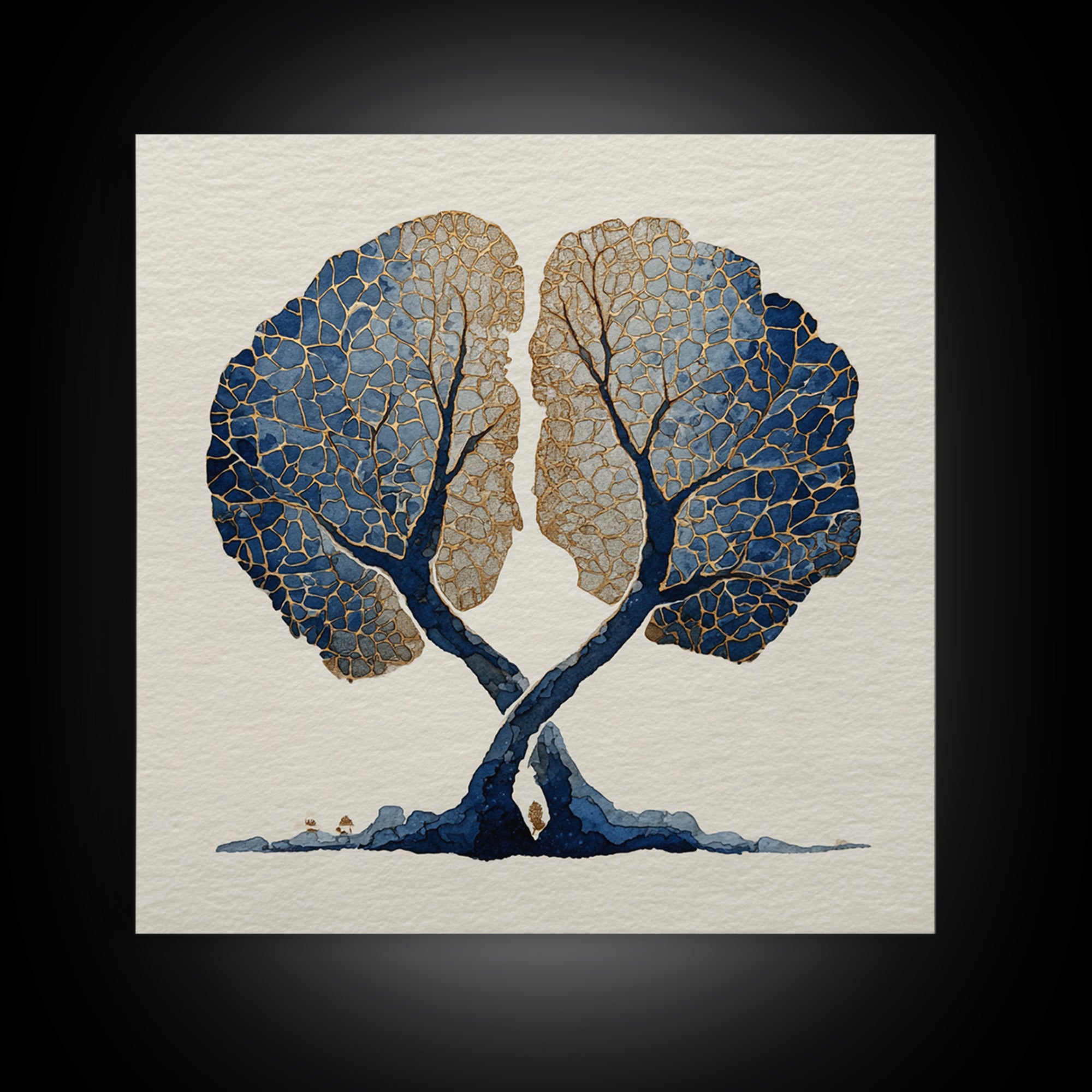 Two Intertwined Trees as Symbolic Artwork Canvas Print, Wedding Art, Wedding Sign, Living Room Decor, Fine Art, Romance, WED-1x1-23