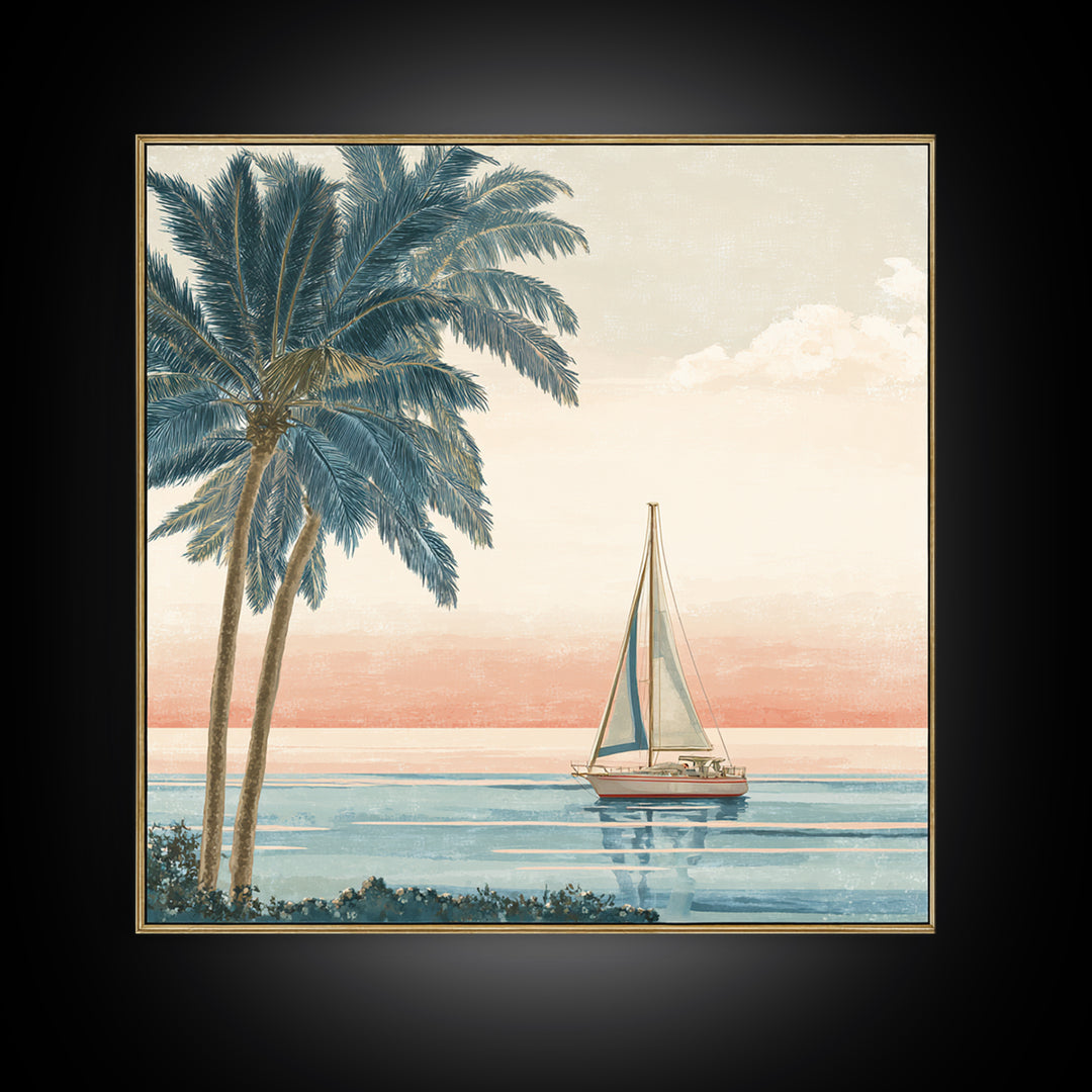 Honeymoon Coastal Sunset Canvas Print, Wedding Art, Home Decor, Living Room Decor, Fine Art, Romance, Minimalist Decor, WED-1x1-89