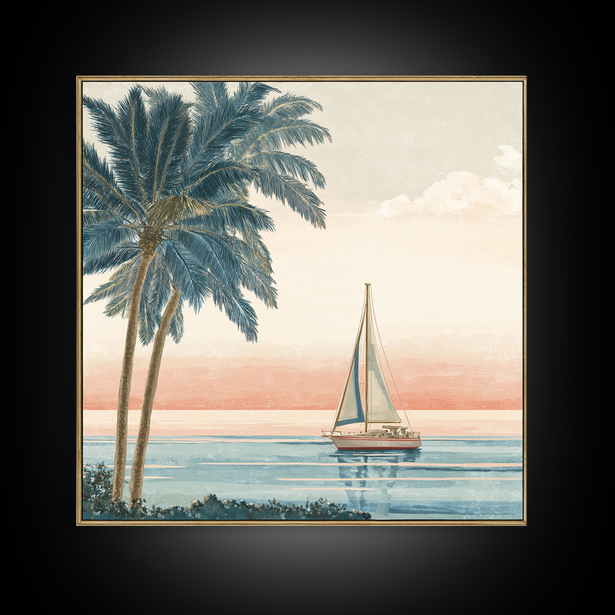 Honeymoon Coastal Sunset Canvas Print, Wedding Art, Home Decor, Living Room Decor, Fine Art, Romance, Minimalist Decor, WED-1x1-89