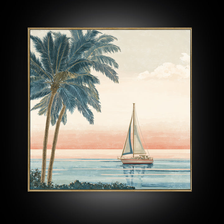 Honeymoon Coastal Sunset Canvas Print, Wedding Art, Home Decor, Living Room Decor, Fine Art, Romance, Minimalist Decor, WED-1x1-89