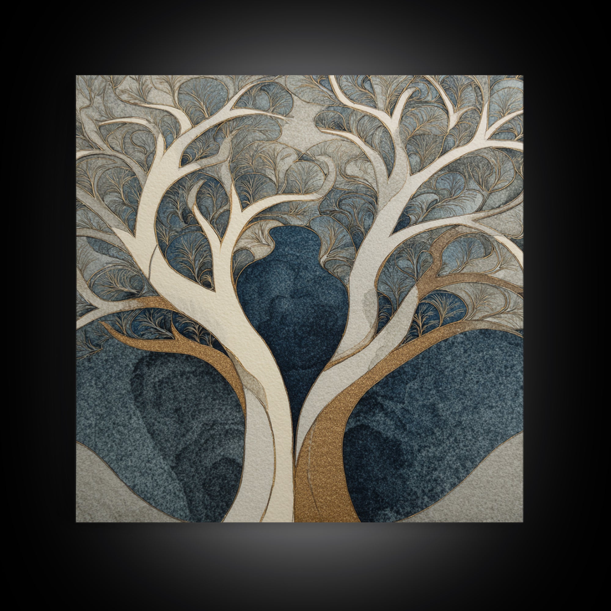 Two Intertwined Trees as Symbolic Artwork Canvas Print, Wedding Art, Wedding Stationery, Living Room Decor, Fine Art, Romance, WED-1x1-95