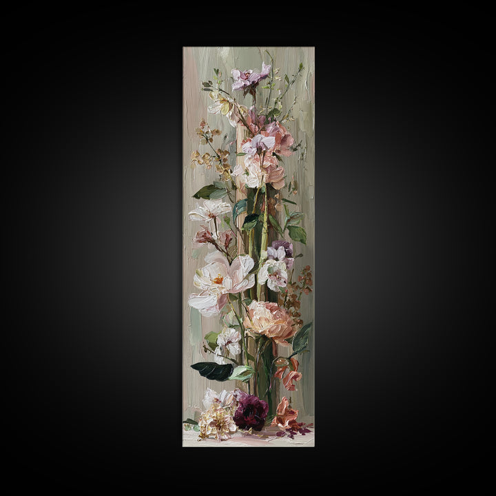 Romantic Candle and Floral Still Life Framed Canvas Print, Wedding Art, Unique Wedding Gift, Living Room Decor, Romance, WED-1x3-34