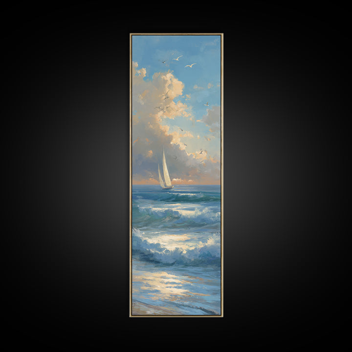 Honeymoon Coastal Sunset Canvas Print, Wedding Art, Unique Wedding Gift, Living Room Decor, Fine Art, Romance, Wall Decor, WED-1x3-5