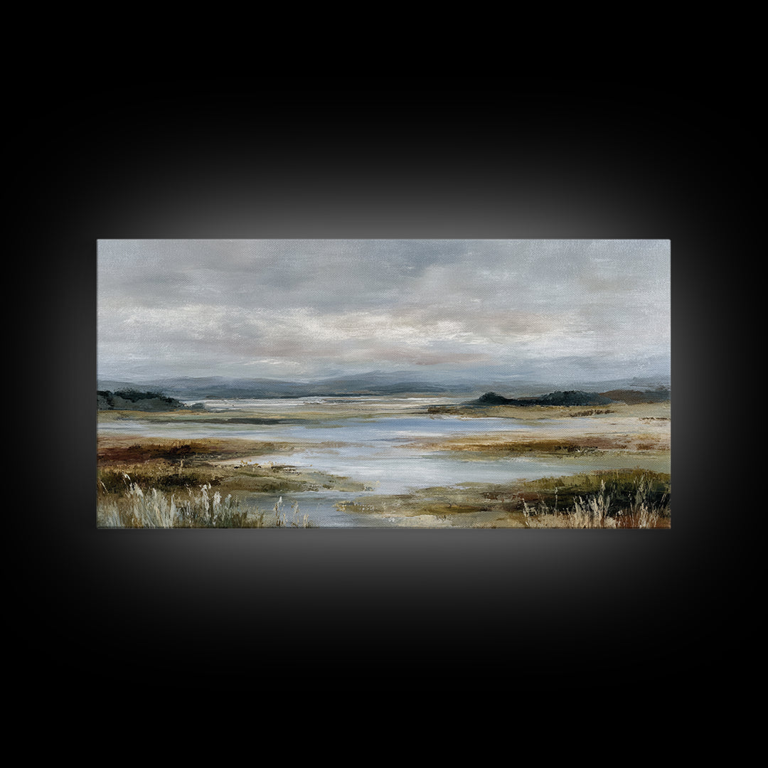 Blush Cloudscape with Dreamy Atmosphere Framed Canvas Print, Wedding Art, Luxury Decor, Living Room Decor, Oil Painting, WED-2x1-35