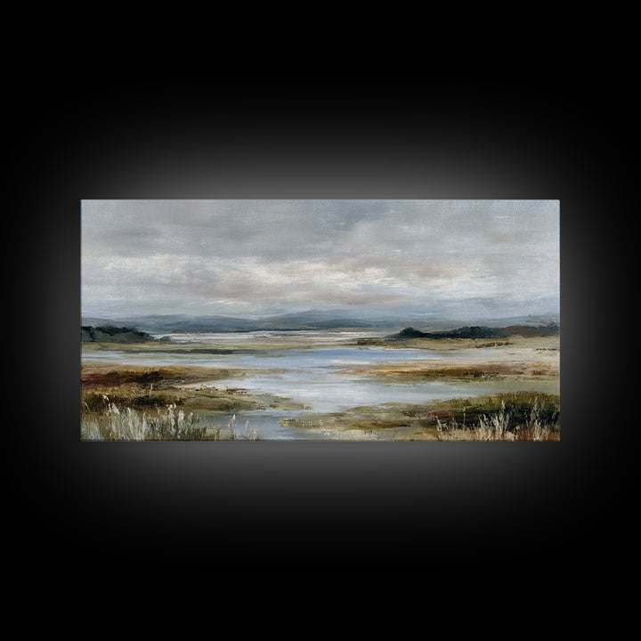 Blush Cloudscape with Dreamy Atmosphere Framed Canvas Print, Wedding Art, Luxury Decor, Living Room Decor, Oil Painting, WED-2x1-35